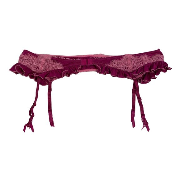 Victoria's Secret M L Garter Belt Pink Crystal Hea - Picture 2 of 4